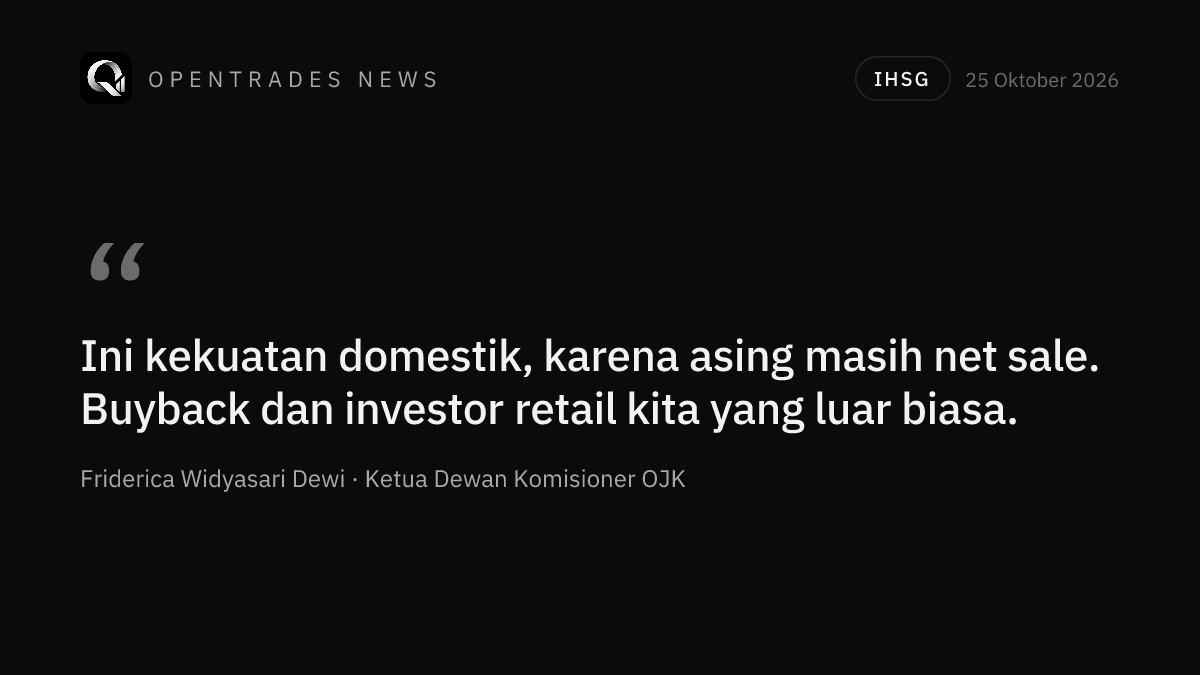 OJK: Rebound IHSG 4,9% Ditopang Buyback dan Ritel, Bukan Asing