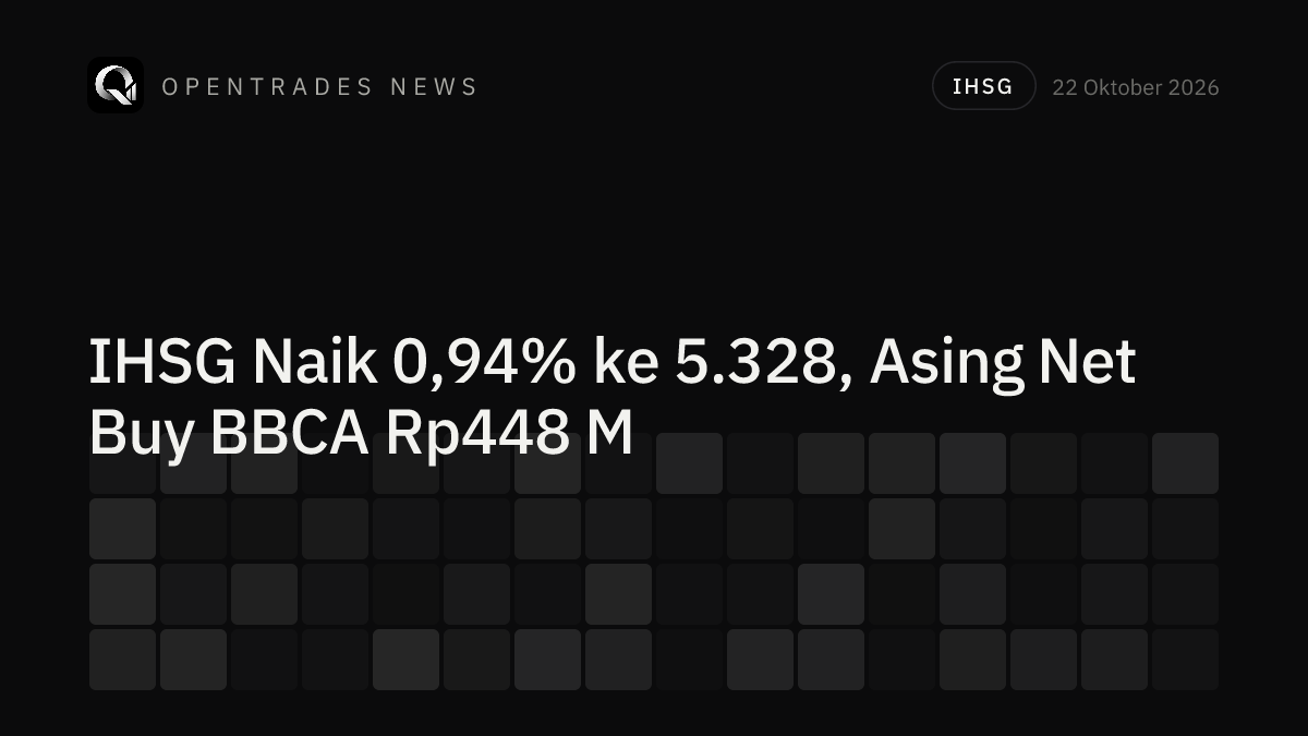 Indonesia's IHSG Climbs 0.94% to 5,328, Foreign Funds Net Buy BBCA