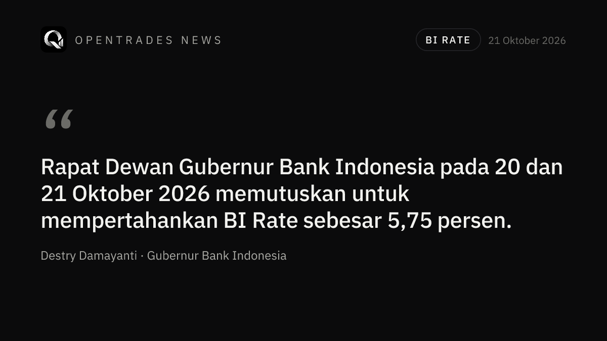 BI Tahan BI-Rate di 5,75% Demi Jaga Stabilitas Rupiah